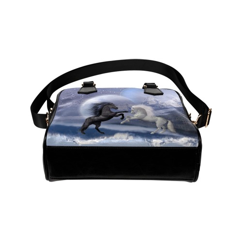 Horses and Moon Shoulder Handbag (Model 1634)