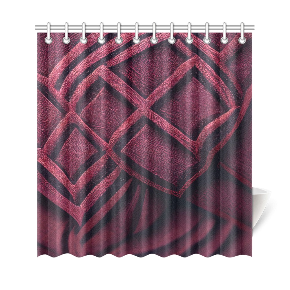 burgundy diamond pattern Shower Curtain 69"x72"