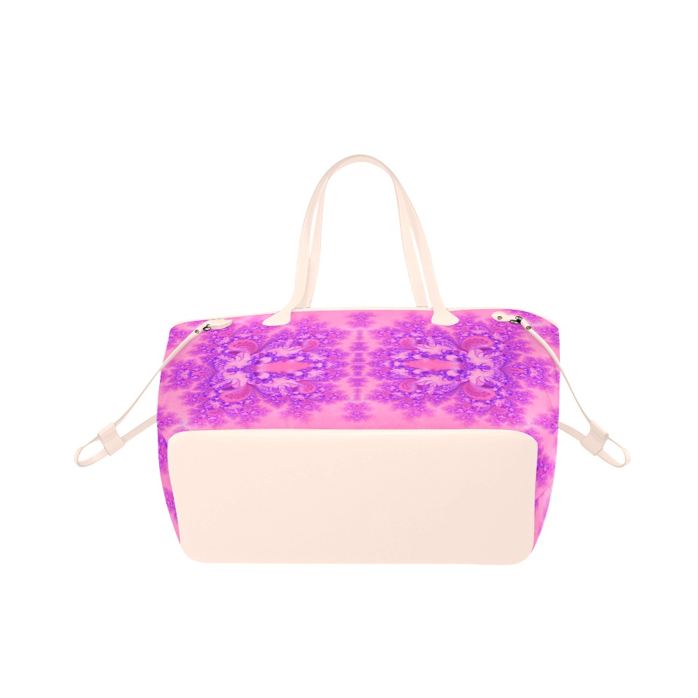 Purple and Pink Hydrangeas Frost Fractal Clover Canvas Tote Bag (Model 1661)