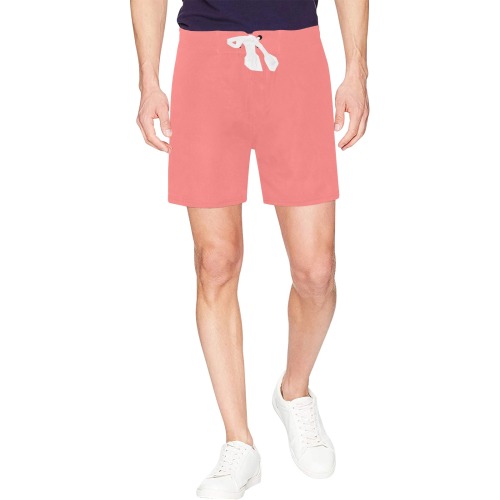 color light red Men's Mid-Length Beach Shorts (Model L47)
