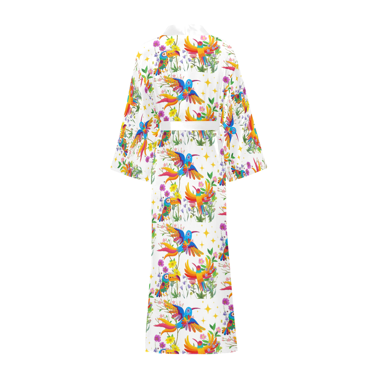 Birds of Paradise Pattern Long Kimono Robe