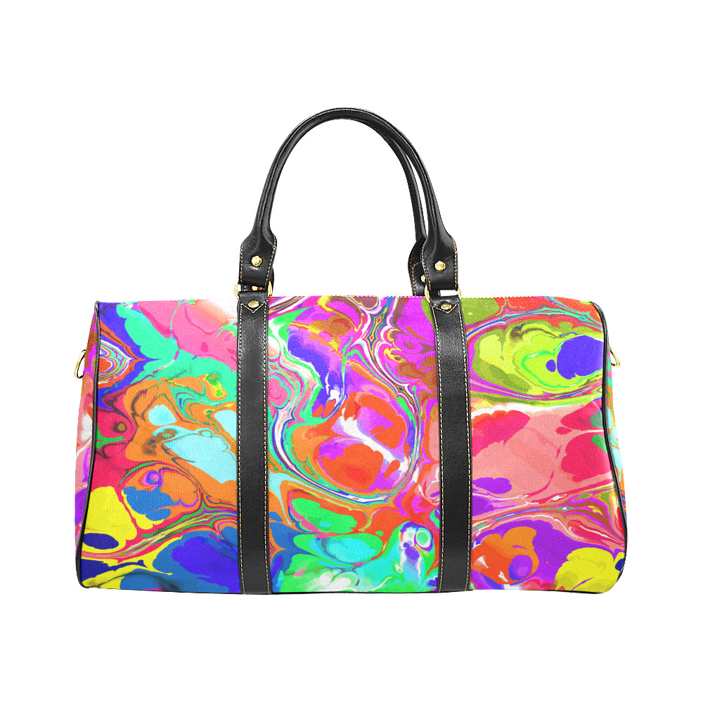 Psychedelic Abstract Marble Artistic Dynamic Paint Art New Waterproof Travel Bag/Small (Model 1639)