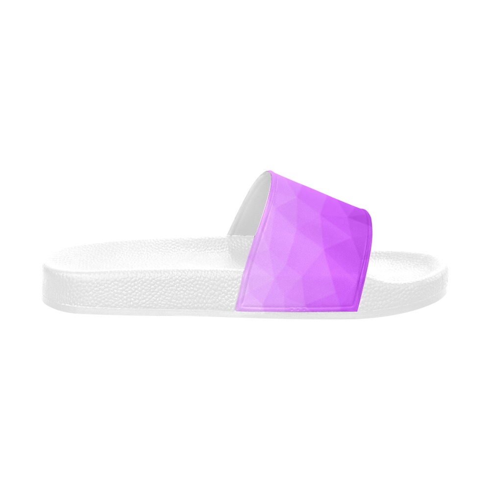 Purple gradient geometric mesh pattern Women's Slide Sandals (Model 057)