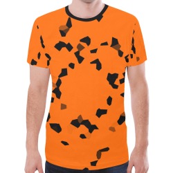 black Interlocking Diamonds Mosaic orange New All Over Print T-shirt for Men (Model T45)