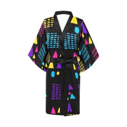 Geometric Color Blocks Kimono Robe