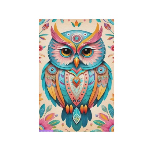 Owl_-_Native_American_TradingCard Frame Canvas Print 32"x48"
