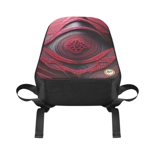 red circular pattern Fabric School Backpack (Model 1682) (Large)