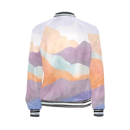 Modern landscape colorful mountains_23A All Over Print Bomber Jacket for Women (Model H21)