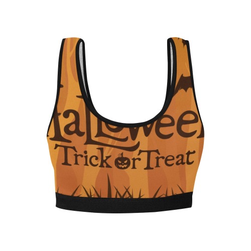 Happy Halloween Trick or Treat Women's All Over Print Sports Bra (Model T52)