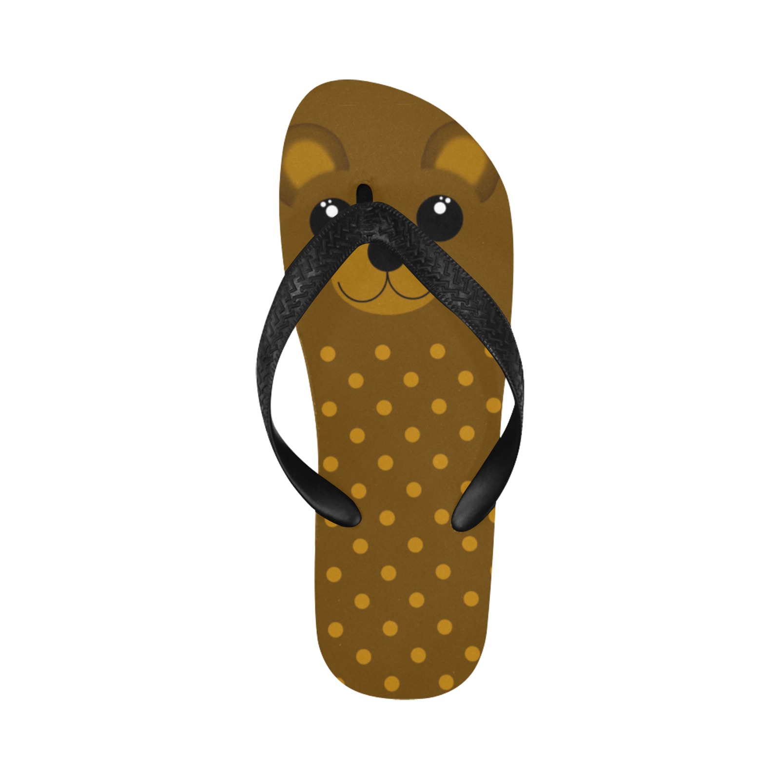 Kawaii Bear with Polka Dots Flip Flops for Men/Women (Model 040)