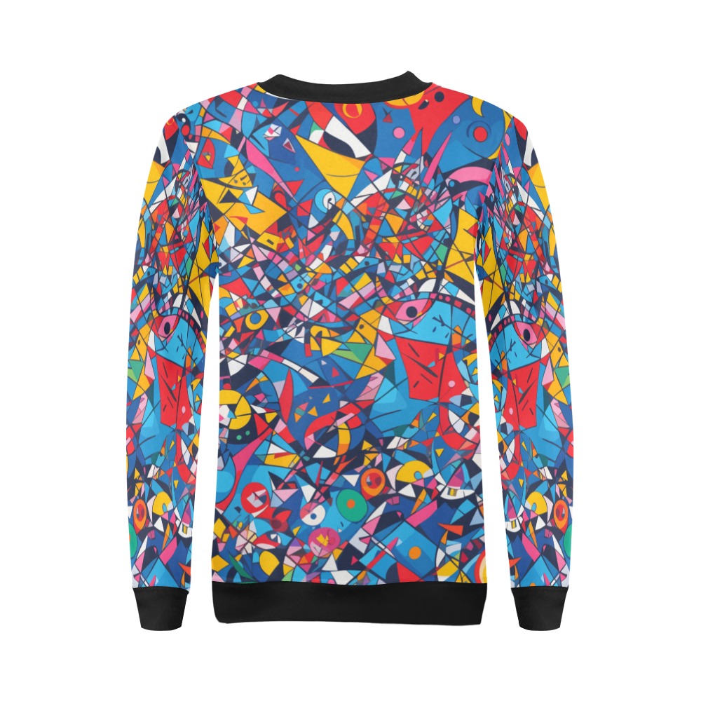 Colorful geometric fantasy. Geometric abstract art All Over Print Crewneck Sweatshirt for Women (Model H18)
