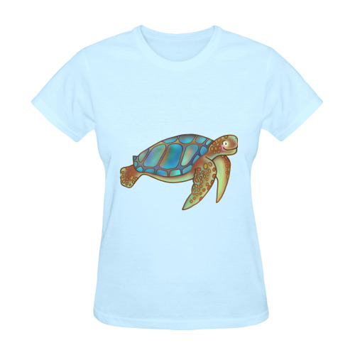 Turtle Sealife Cartoon Sunny Women's T-shirt (Model T05)