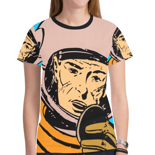 astronaut New All Over Print T-shirt for Women (Model T45)