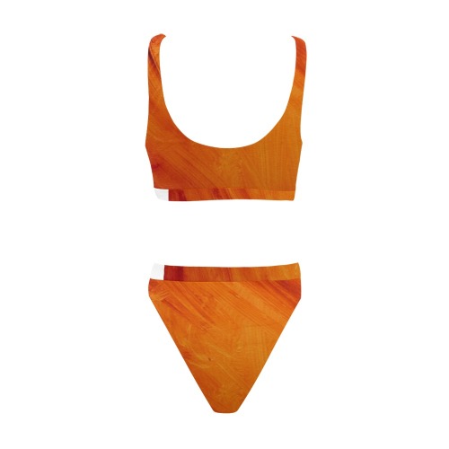 Autumn Breeze Swimwear Sport Top & High-Waisted Bikini Swimsuit (Model S07)