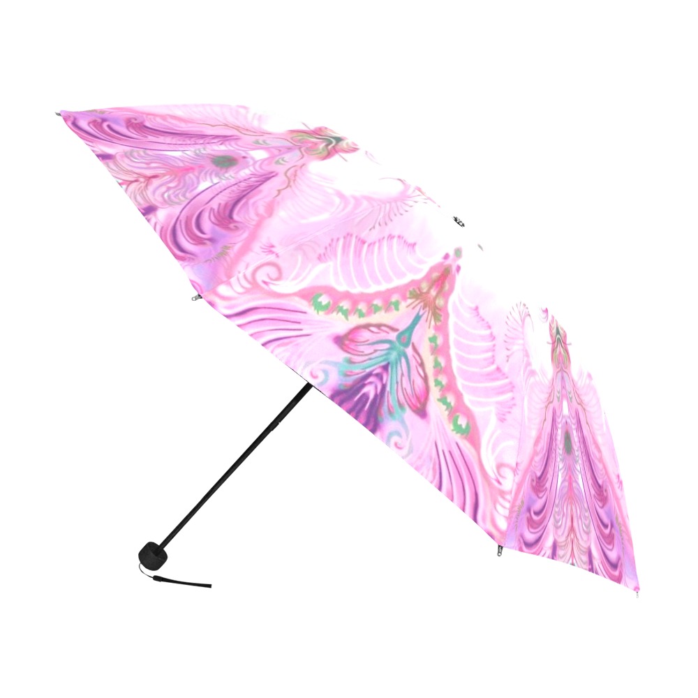 dragon flowers fuxia Anti-UV Foldable Umbrella (U08)