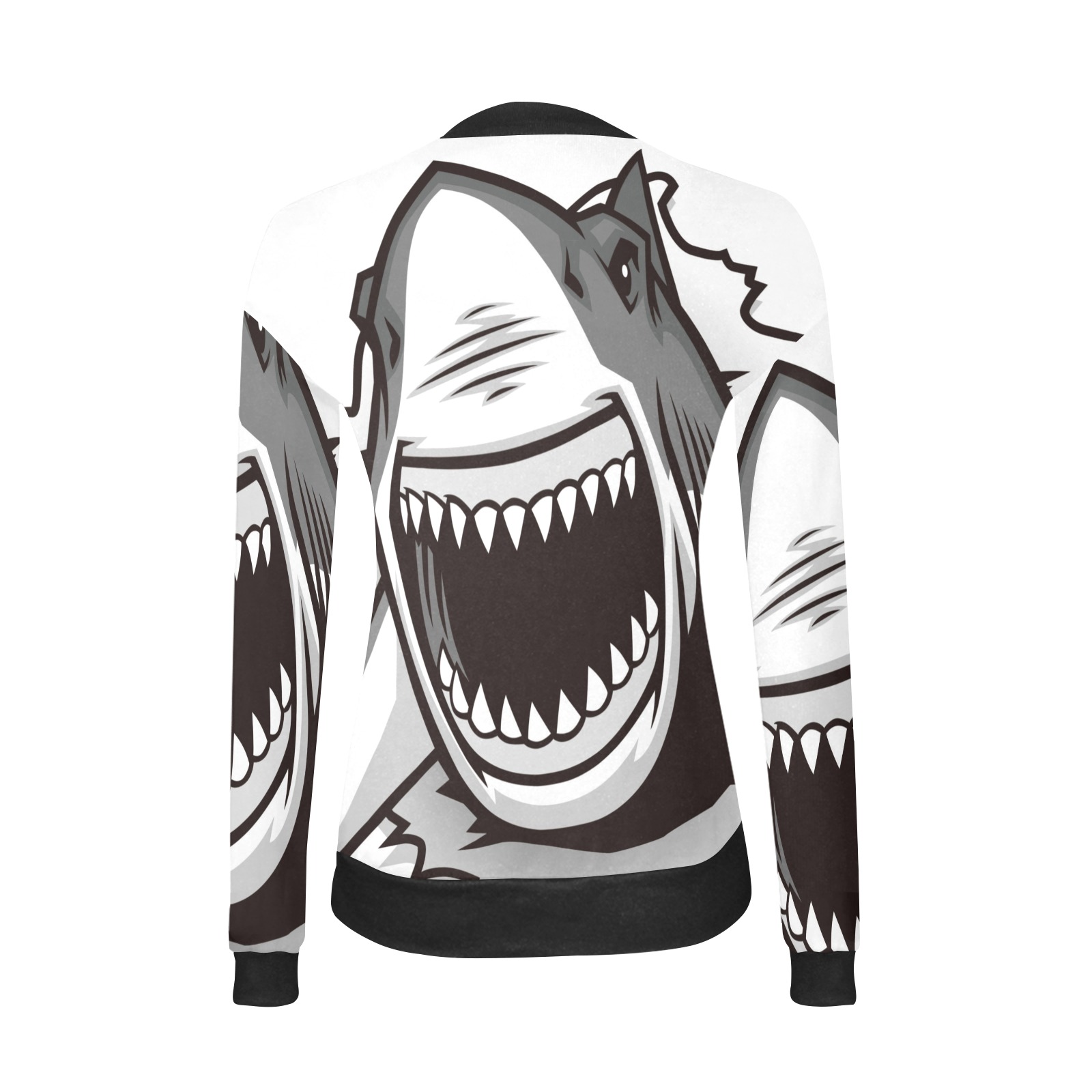 Shark Women's All Over Print V-Neck Sweater (Model H48)