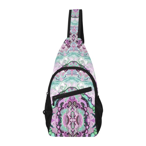 pink All Over Print Chest Bag (Model 1719)