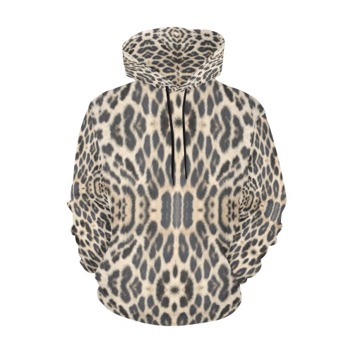 Skin Leopard All Over Print Hoodie for Women (USA Size) (Model H13)