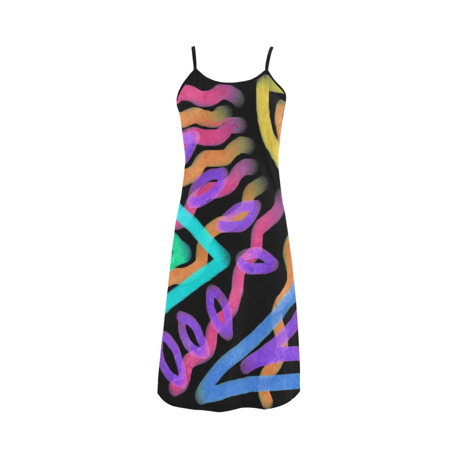 Funky Abstract Wearable Art Alcestis Slip Dress (Model D05)