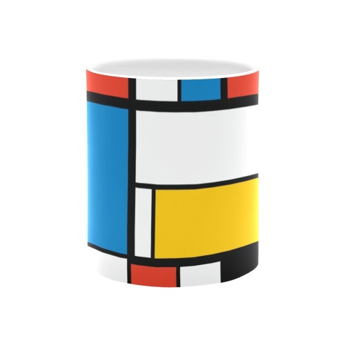 Mondrian De Stijl Modern White Mug(11OZ)