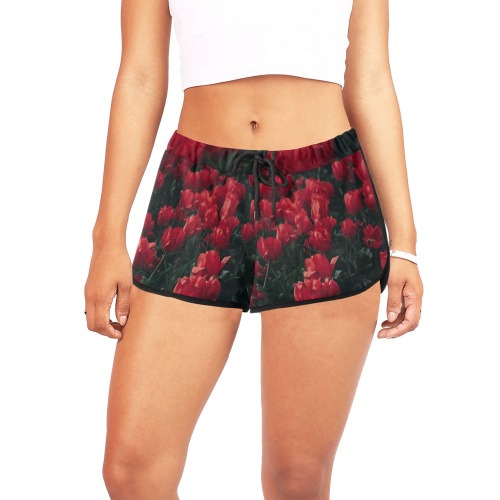 floral women's pajama shorts sets Women's All Over Print Relaxed Shorts (Model L19)