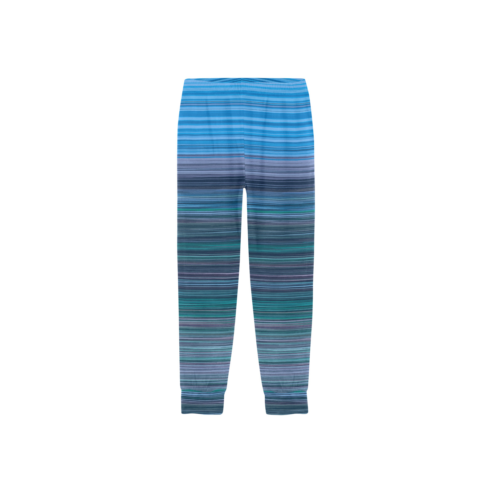 Abstract Blue Horizontal Stripes Kids' All Over Print Pajama Trousers
