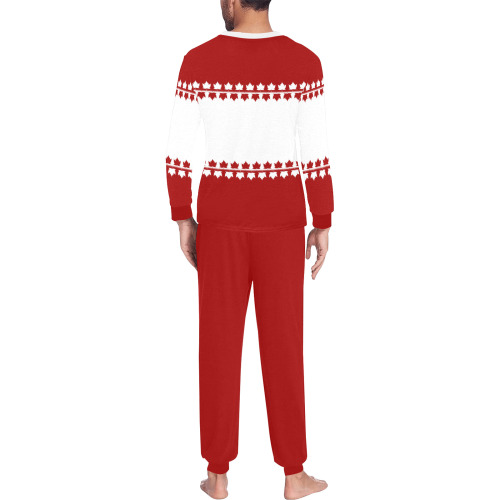 Classic Canada Pajama Sets Men's All Over Print Pajama Set with Custom Cuff