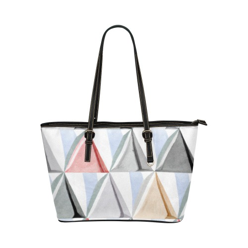 Diamond Geometric Pattern Leather Tote Bag/Large (Model 1651)