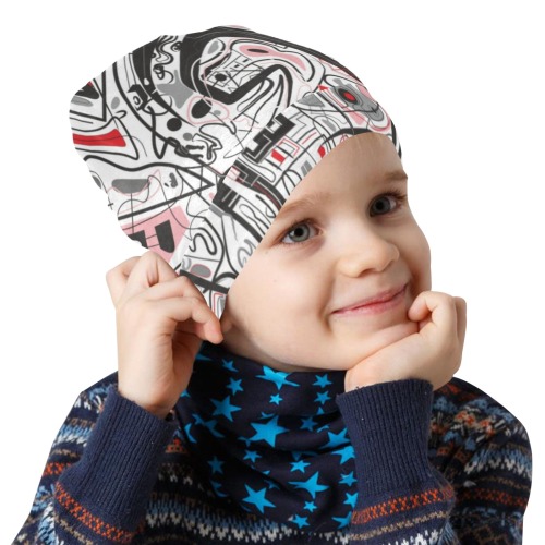 Model 2 All Over Print Beanie for Kids