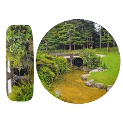 Japanese garden Spare Tire Cover with Backup Camera Hole (30 Inch)