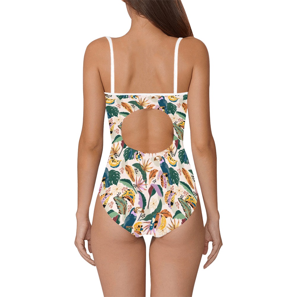 Toucans in wild tropical nature Strap Swimsuit ( Model S05)