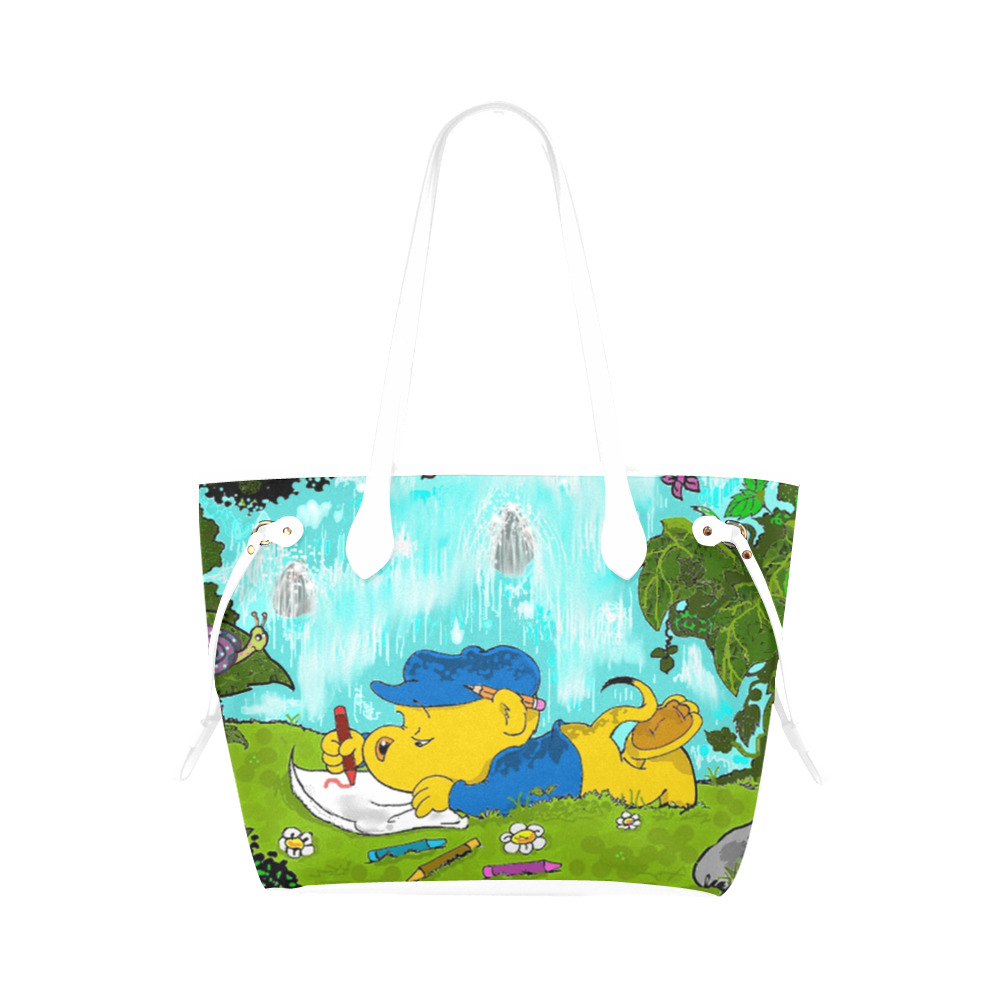 Ferald Drawing By The Waterfall Clover Canvas Tote Bag (Model 1661)