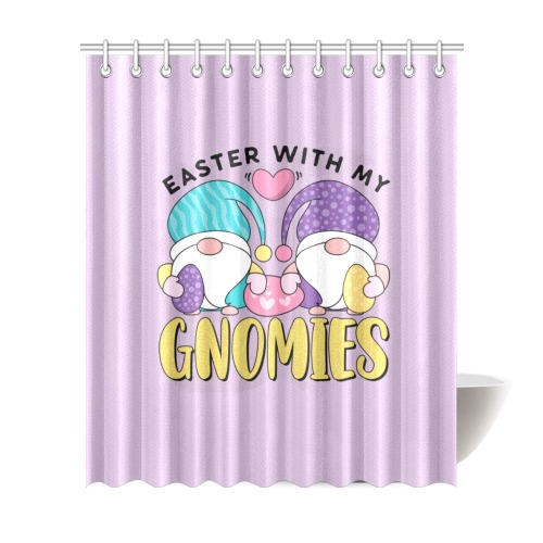 Easter With My Gnomies Shower Curtain 72"x84"