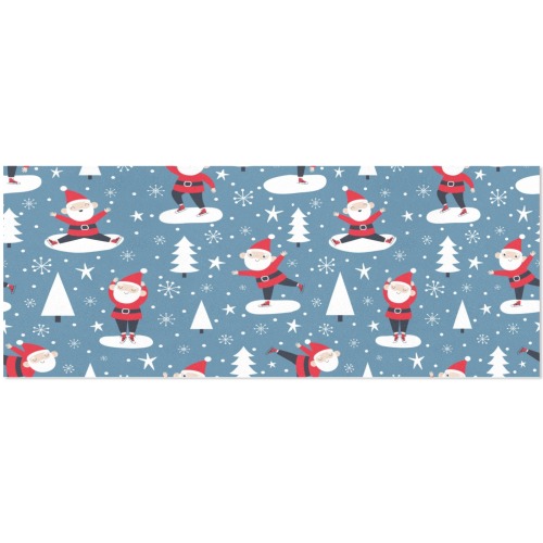 Christmas seamless pattern with Santa Claus ice skater Gift Wrapping Paper 58"x 23" (3 Rolls)