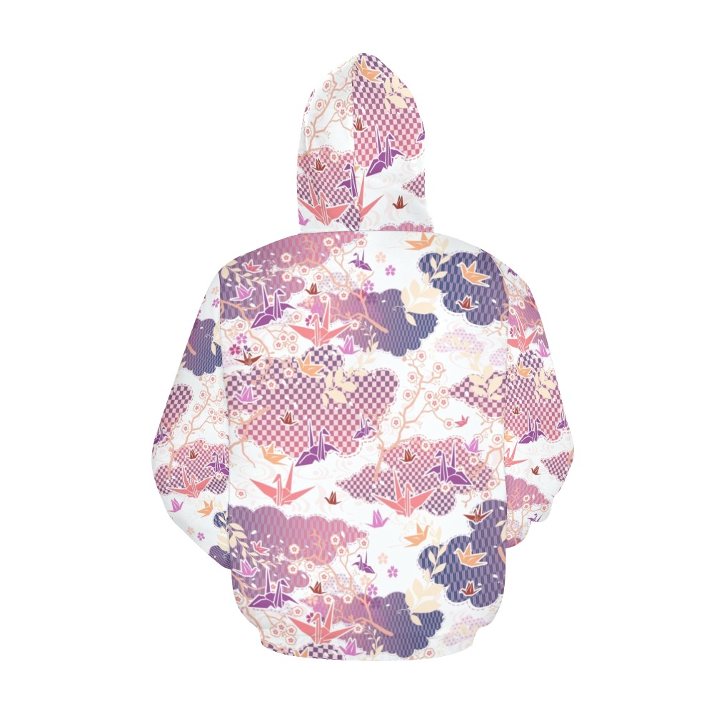 origami All Over Print Hoodie for Women (USA Size) (Model H13)