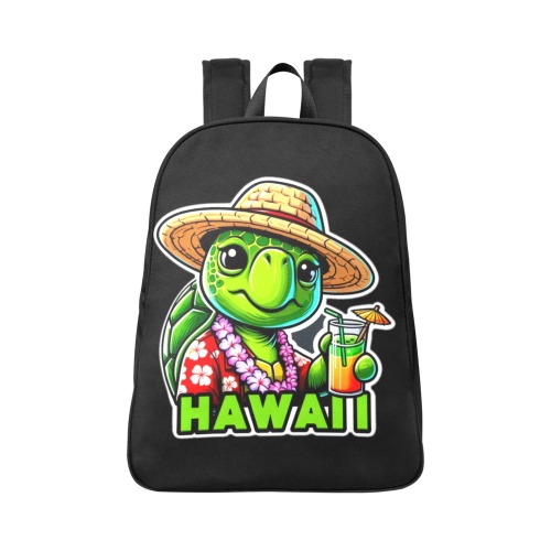 GREEN SEA TURTLE-HAWAII 3 Fabric School Backpack (Model 1682) (Large)