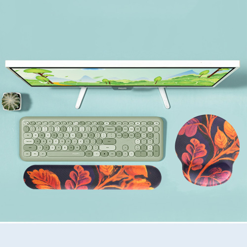 flowers botanic art (10) keyboard mouse pad set Keyboard Mouse Pad Set with Wrist Rest Support