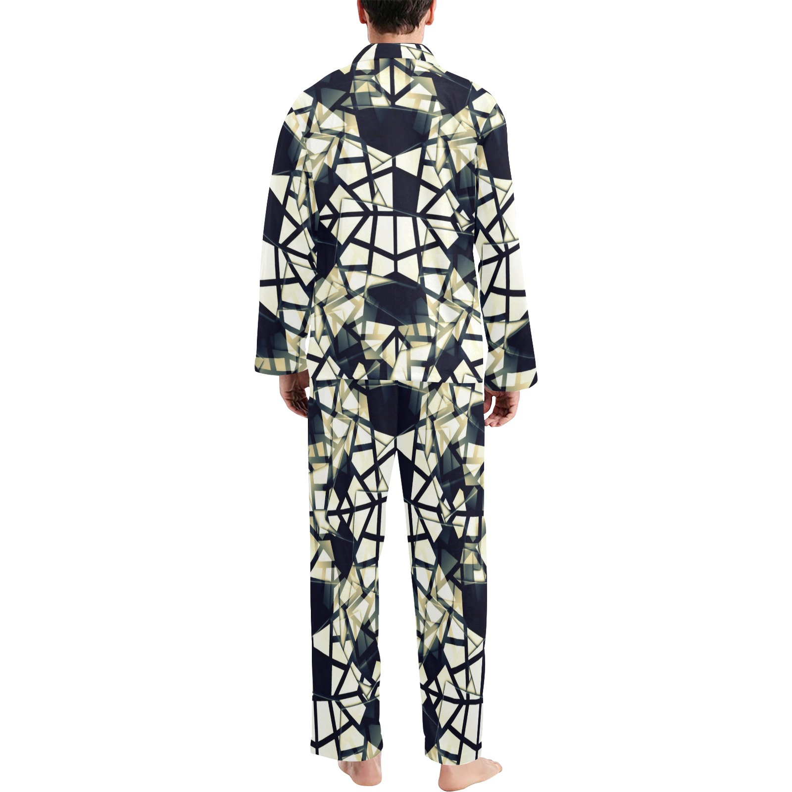 Soccer Style Color Pop Art by Nico Bielow Men's V-Neck Long Pajama Set
