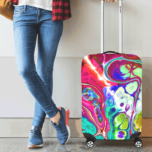Abstract Liquid Marble Pouring Modern Art Texture Luggage Cover/Small 18"-21"