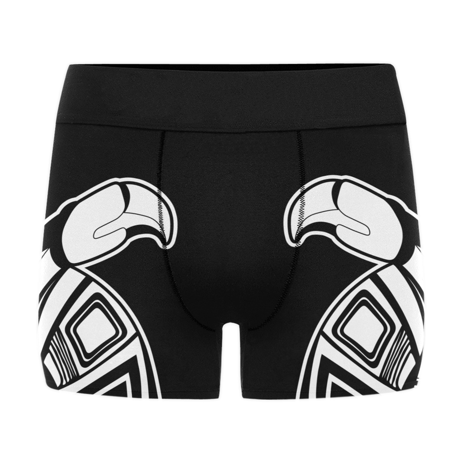 snakebird meet Men's Boxer Briefs w/ Custom Waistband (Merged Design) (Model L10)