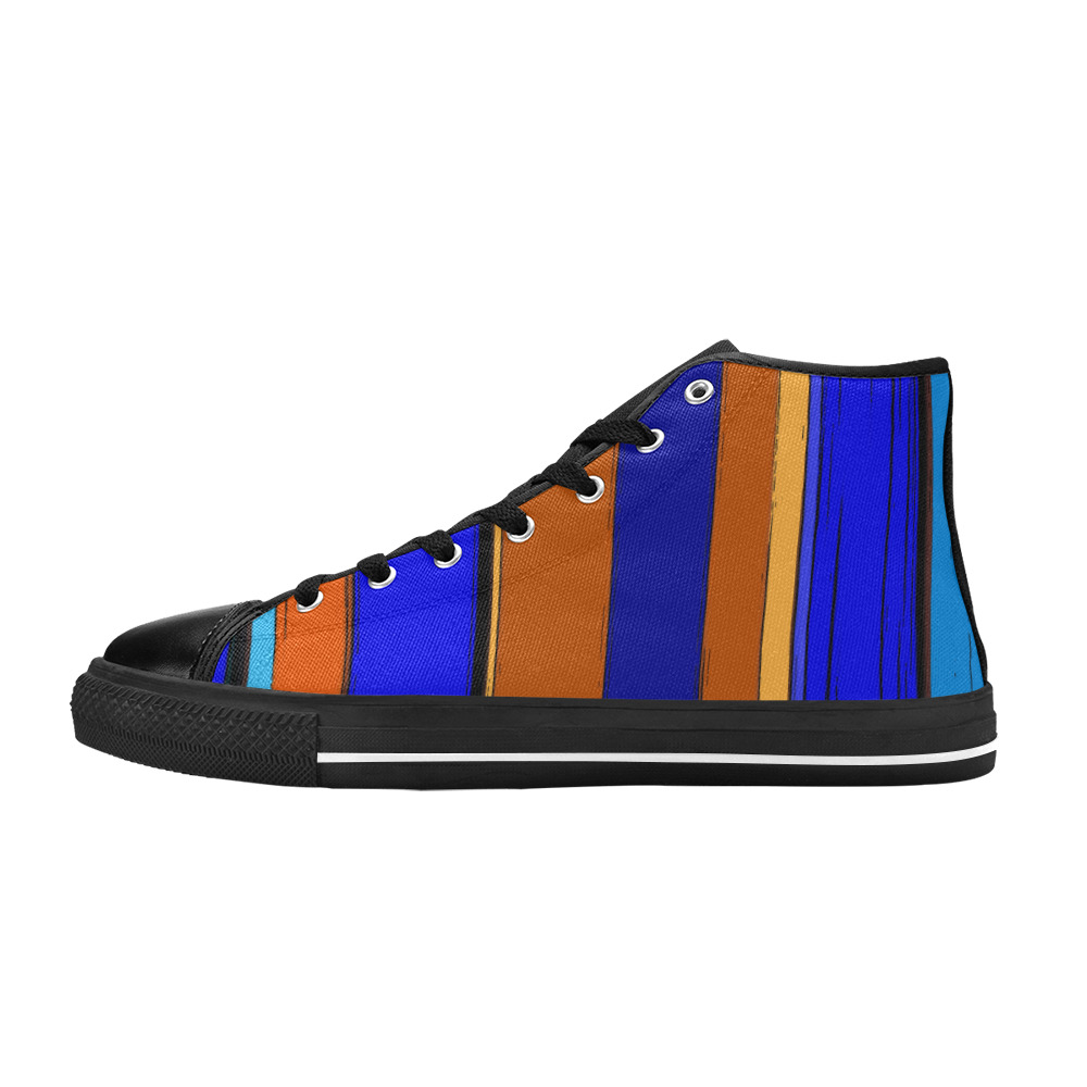 Abstract Blue And Orange 930 Women's Classic High Top Canvas Shoes (Model 017)