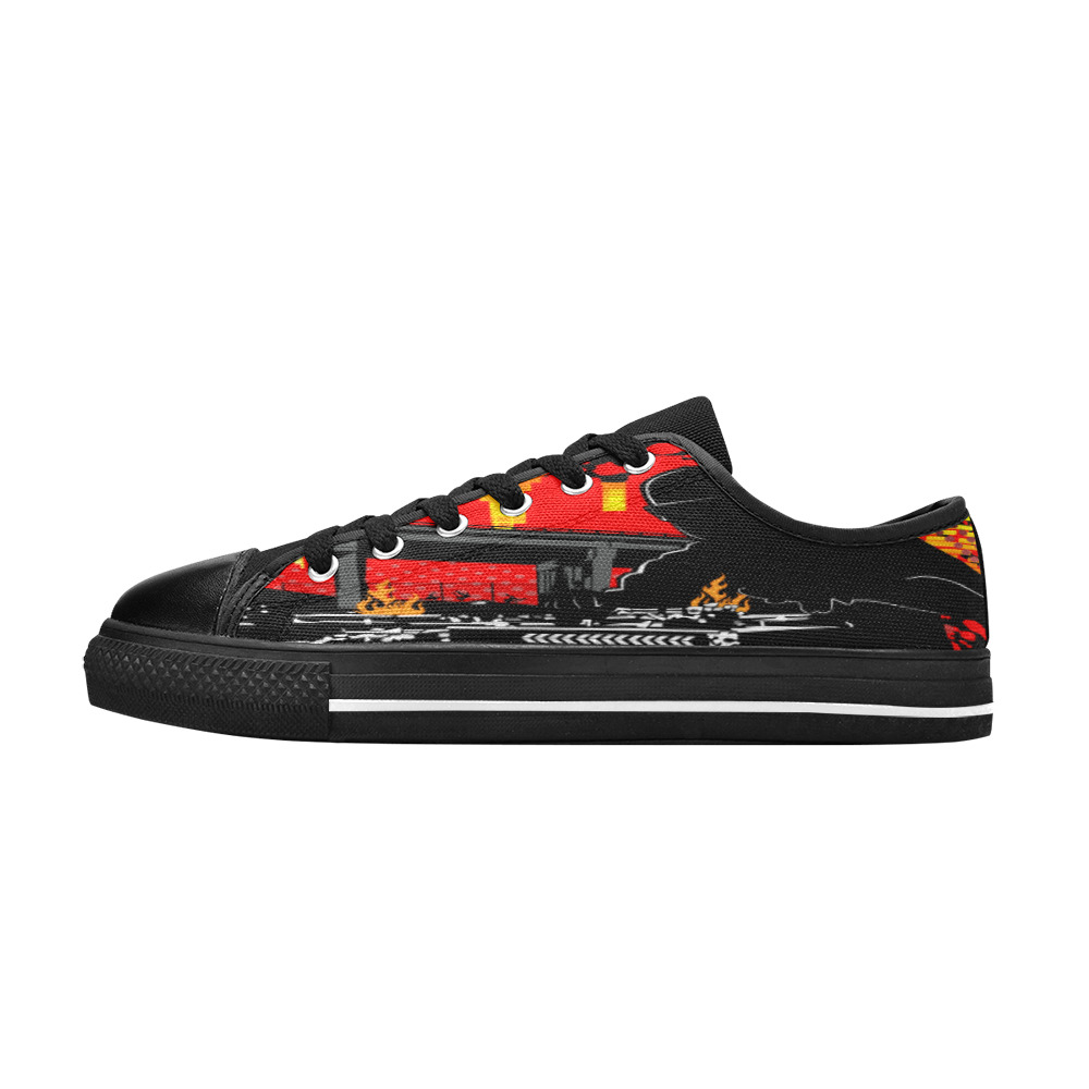 Scratching Hits Women's Classic Canvas Shoes (Model 018)