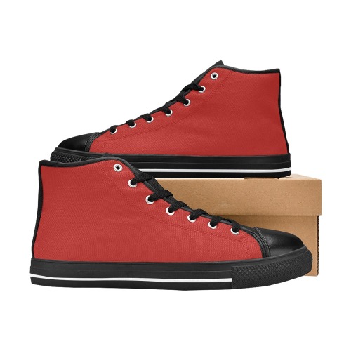 RED Women's Classic High Top Canvas Shoes (Model 017)