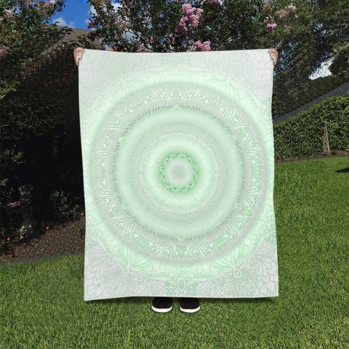 Mandala tapestry-vert et gris Quilt 40"x50"