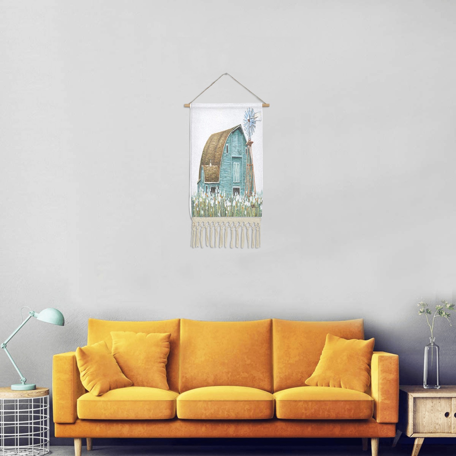 the farmhouse Linen Hanging Poster