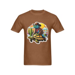 IGUANA RIDING DESERT TORTOISE Men's T-Shirt in USA Size (Two Sides Printing)