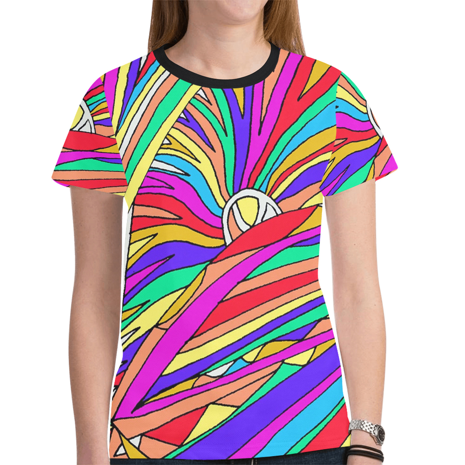 Abstract Sunset New All Over Print T-shirt for Women (Model T45)
