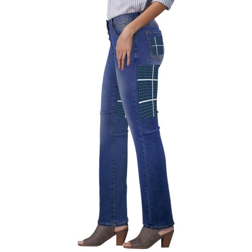 Solar Technology Power Panel Image Photovoltaic Women's Jeans (Back Printing)