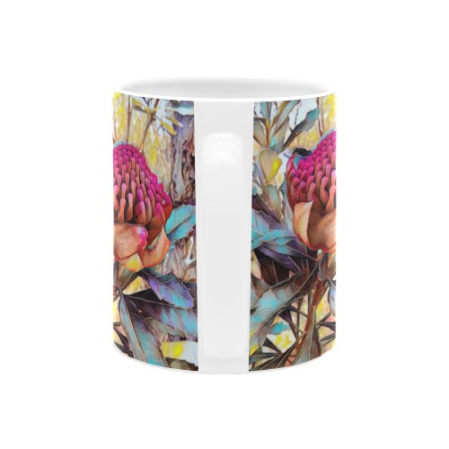 Waratah Flower Oil Painting Custom White Mug (11OZ)