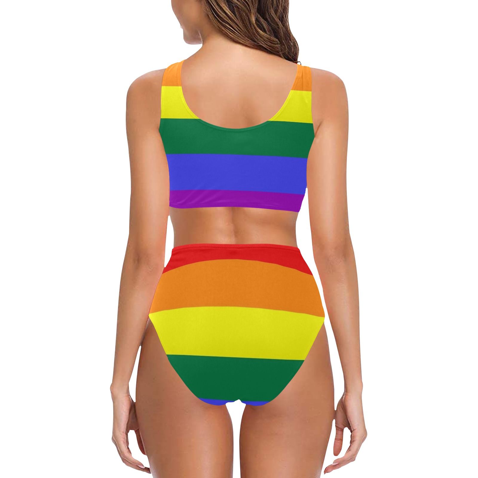 Gay Pride Bathing Suit Chest Bowknot Bikini Swimsuit (Model S33)